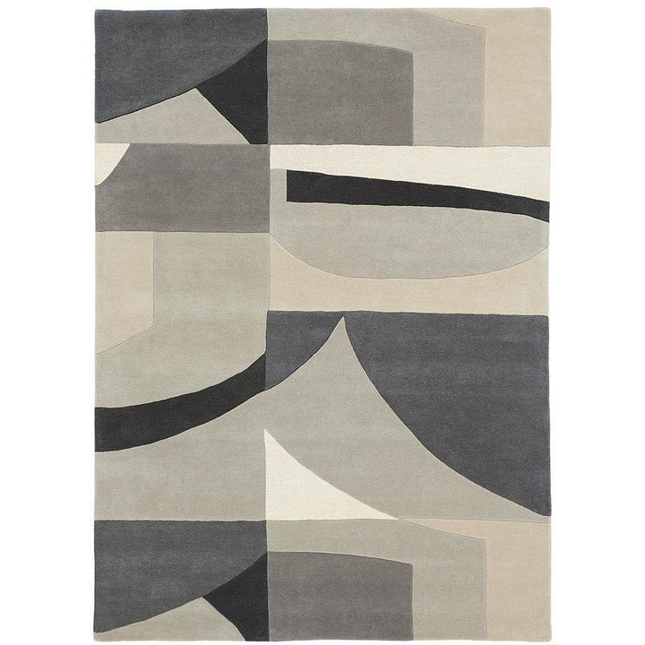 Hand Tufted Pattern Grey Shade Woolen Carpet