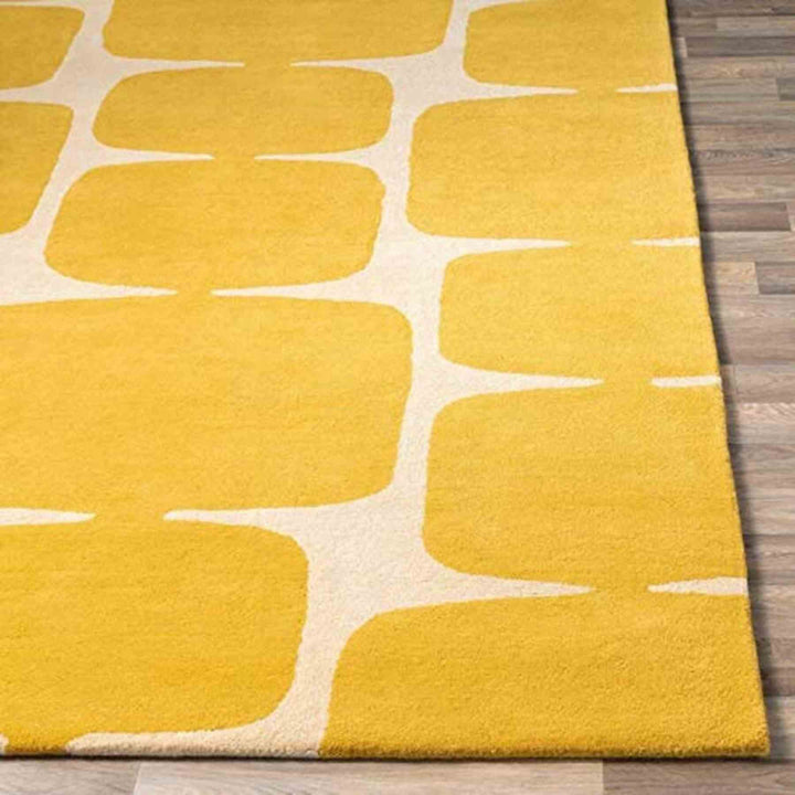 Hand Tufted Woolen Modern Thick Yellow Carpet