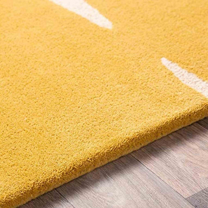 Hand Tufted Woolen Modern Thick Yellow Carpet