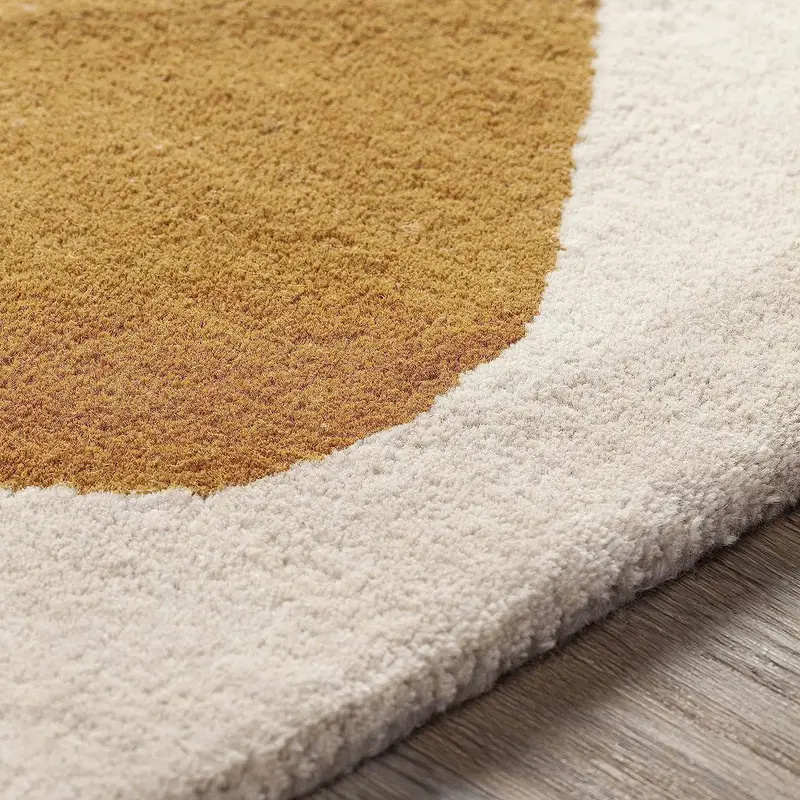 Handmade Modern Beige Woolen Carpet