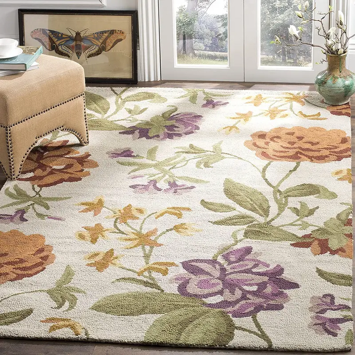 Handmade Floral Wool Carpet