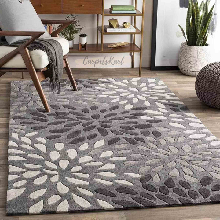 Handmade Woolen Soft Floral Carpet