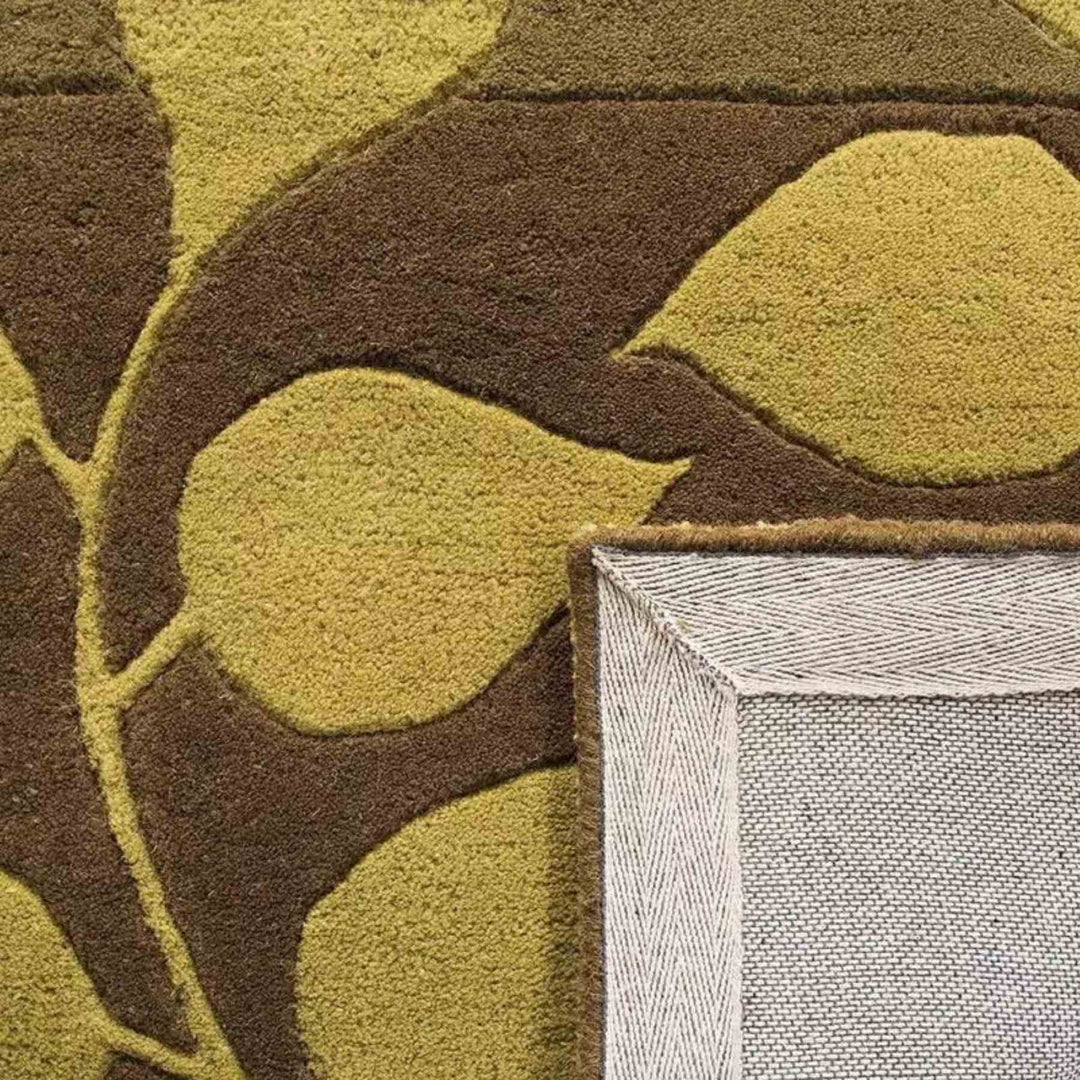 Hand Tufted Woolen Floral Green Shade Carpet