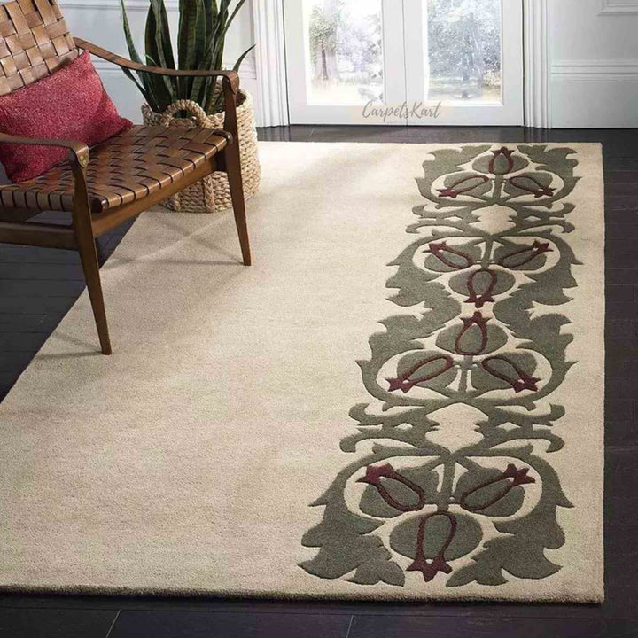 Hand Tufted Woolen Modern Cream Shade Carpet